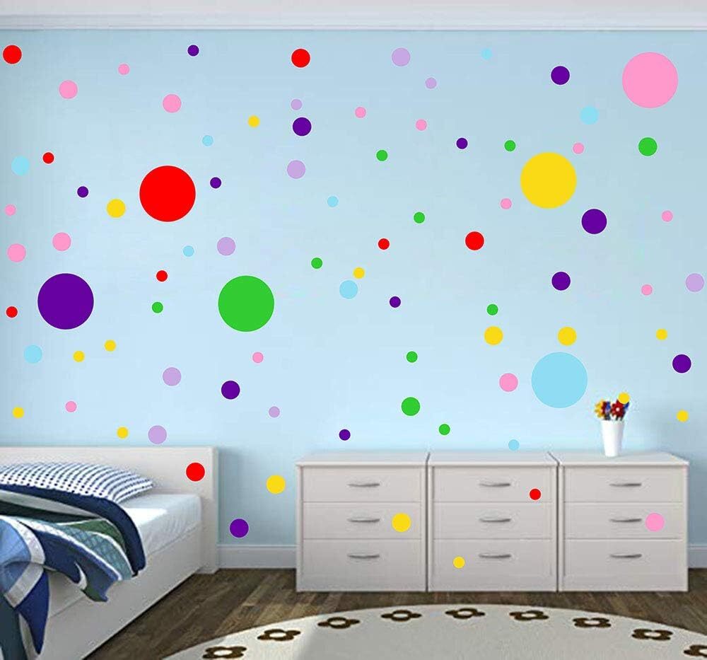 Polka Dots Wall Decals (154 Dots) Vinyl Stickers Colorful 3