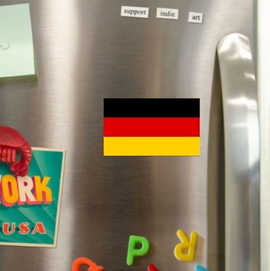 Flag of Germany Die Cut Glossy Fridge Magnet