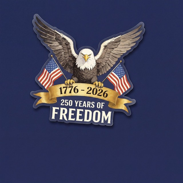 2 Pack 1776-2026 250th Anniversary USA Patriotic Eagle Decal Sticker 6×6.5"