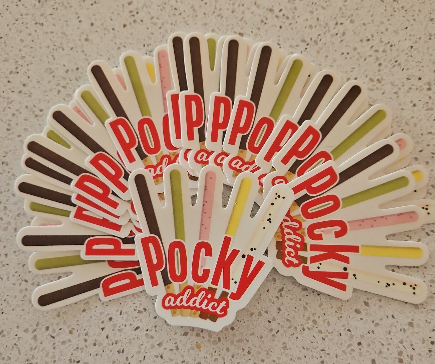 Pocky Vinyl Decal Sticker Bomb Lot 15 Cookie Addict Logo Laptop Stocking Stuffer