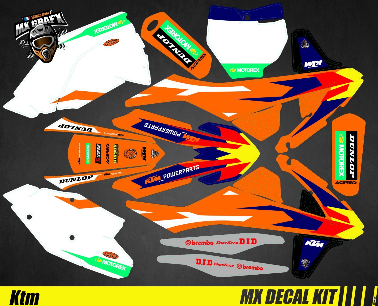 Motorcycle Decal Kit For KTM SX / SX-F – Replica Factory 2017