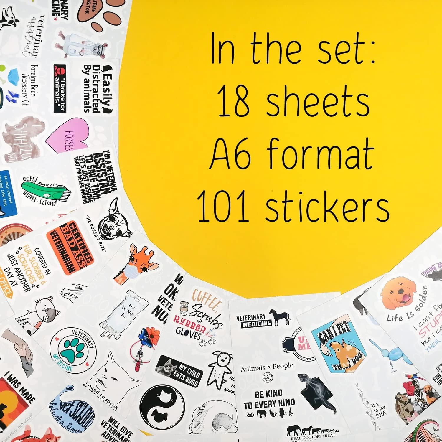 100 Count Veterinary Stickers – Humorous Decals for Vets & Pet Lovers
