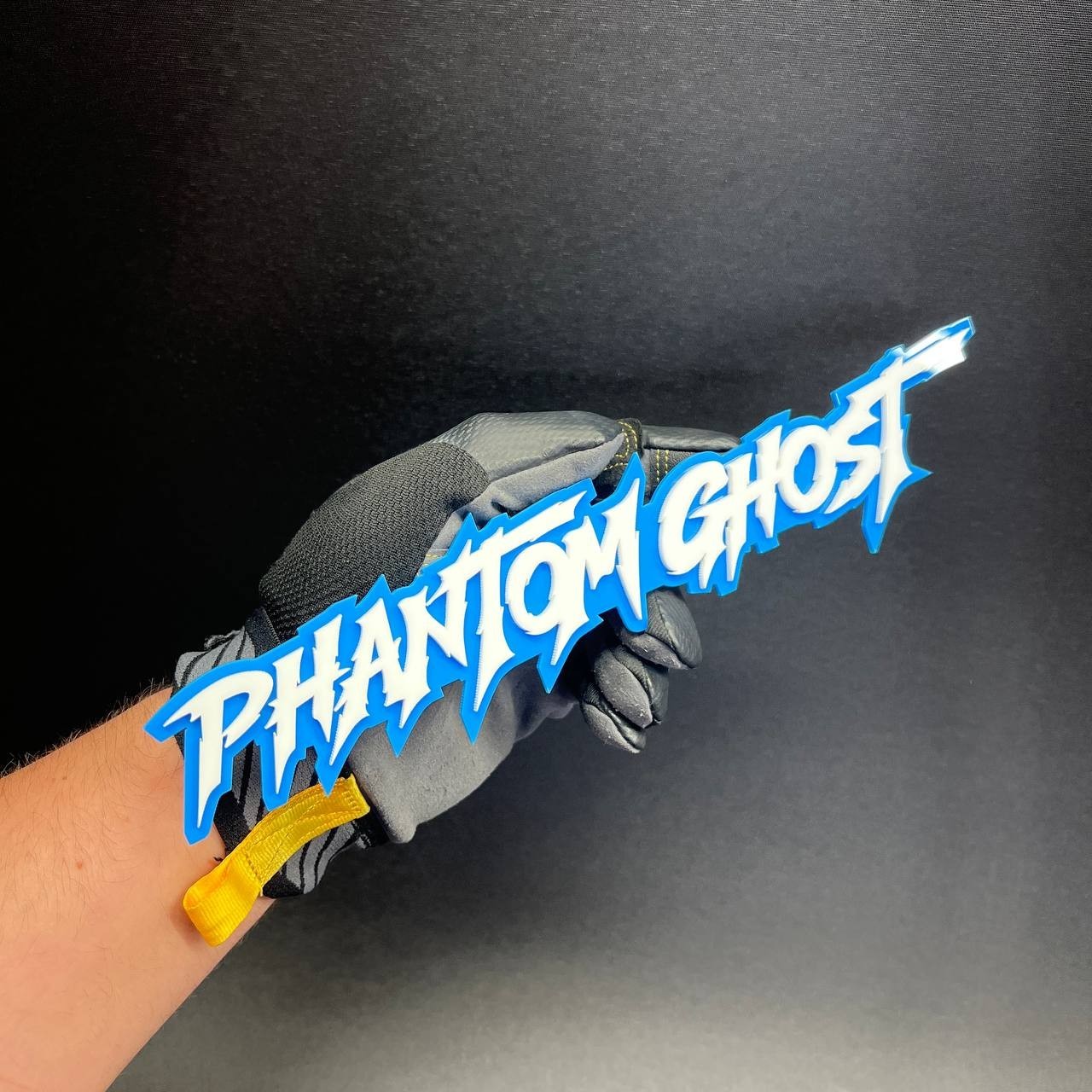 1x Phantom Ghost Custom Text 3D Acrylic Car Emblem Badge Multicolor Laser Cut