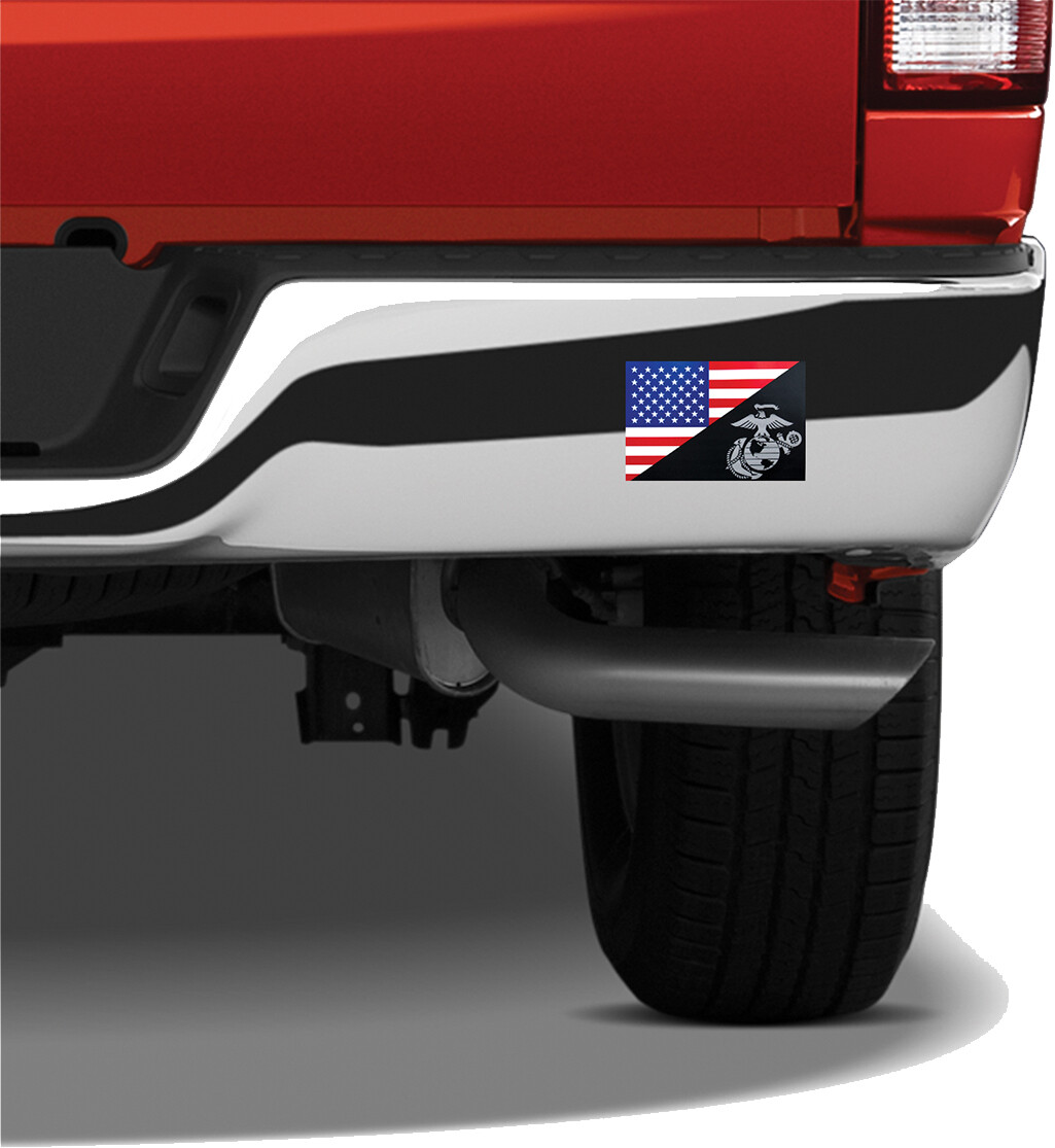 USMC Eagle, Globe and Anchor Flag Decal Adhesive Sticker USA American Outdoor