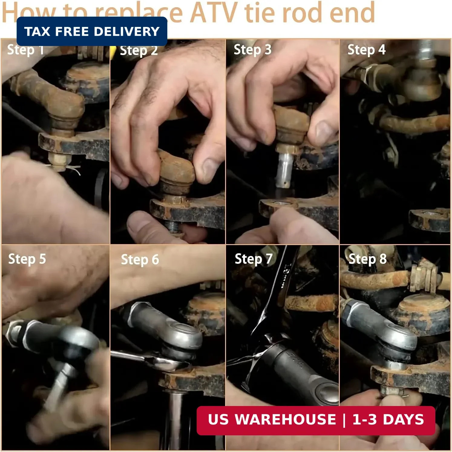 Tie Rod End Kit, Compatible with 1998-2004 Polaris Sportsman 335/400/500/600/700