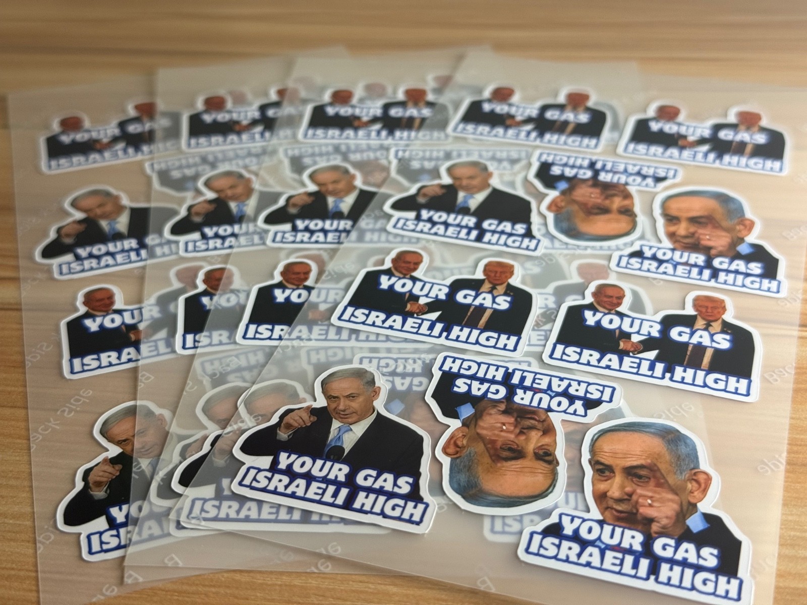 Your Gas Israeli High Stickers Bibi Trump 50pc Mixed Political Vinyl Decals 1.5"