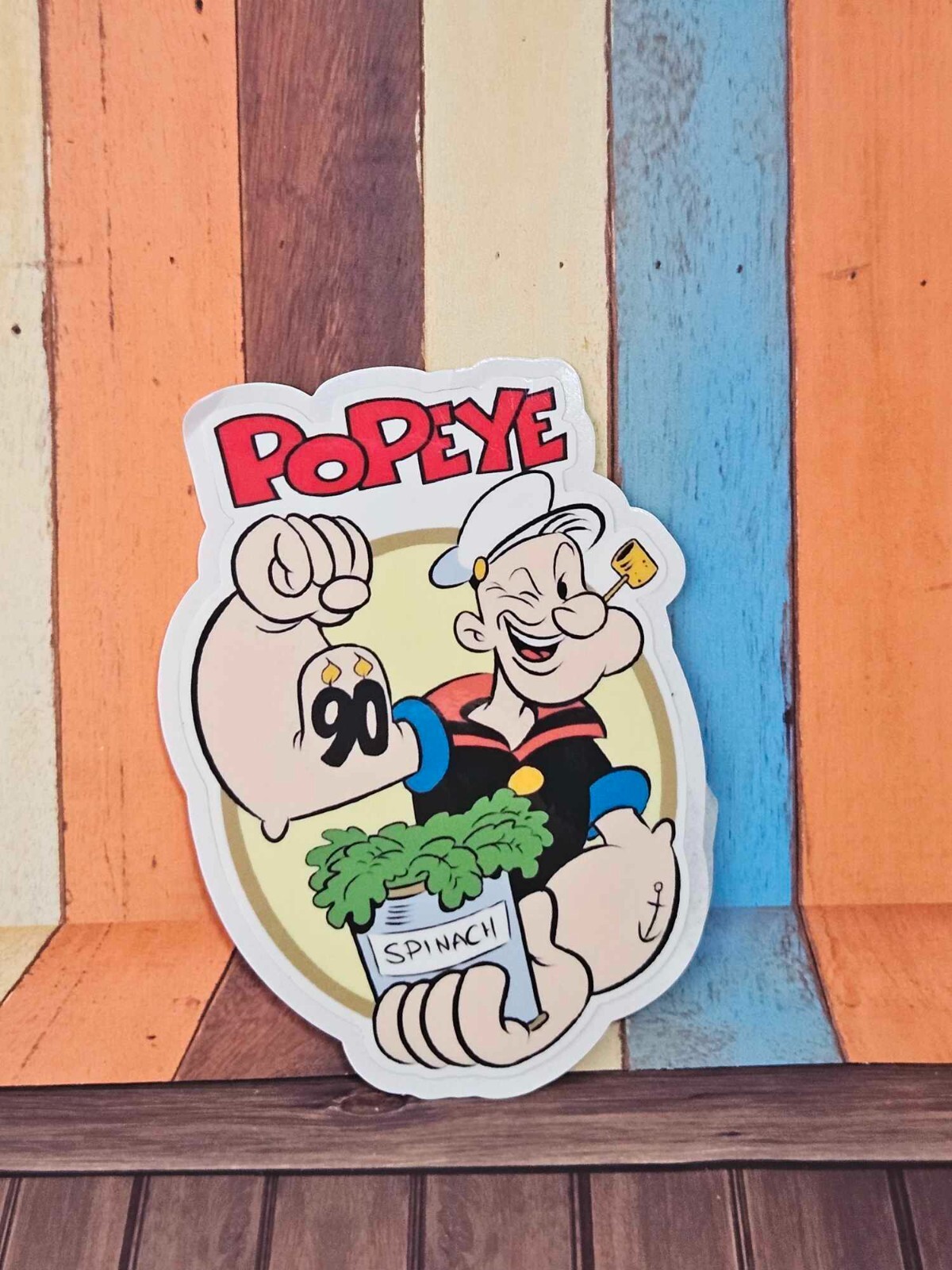 Set 3 Popeye Classic and Wimpy Hamburger Nostalgic Laminated Laptop Stickers