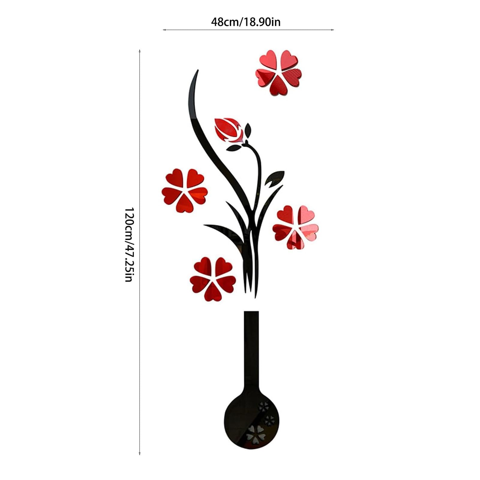 3D Red Flower Home Wall Decor for Living Room Bathroom and Hallway 3D Wall St…