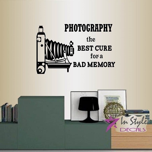 Vinyl Decal Photography Quote Retro Film Photo Camera Studio Wall Sticker 985