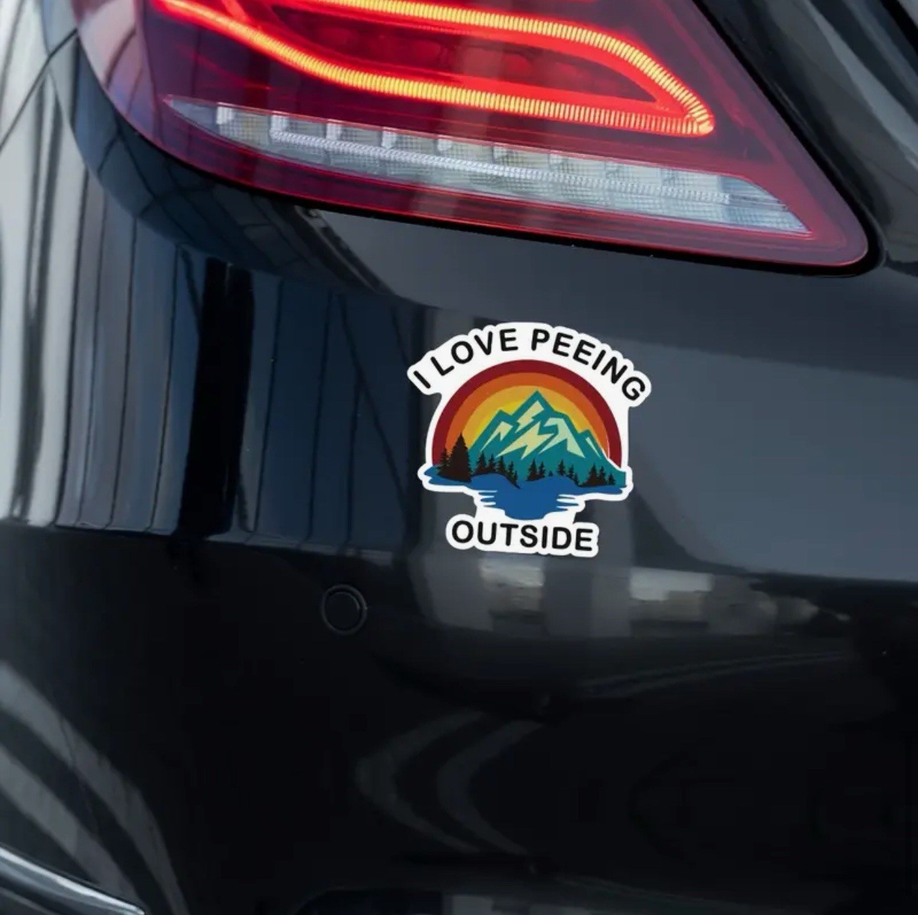 I Love Peeing Outside Mountains Camping RV Car Laptop 3” VINYL DECAL STICKER