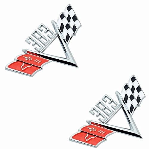 2Pc Custom 383 Cross Flag Fender Emblem Style Trim 3D Badge Universal Sticker