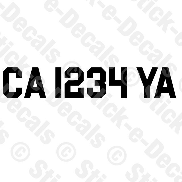 TWO (2) BOAT HULL WATERCRAFT REGISTRATION NUMBERS 3" Height Jet Ski Jetski Decal