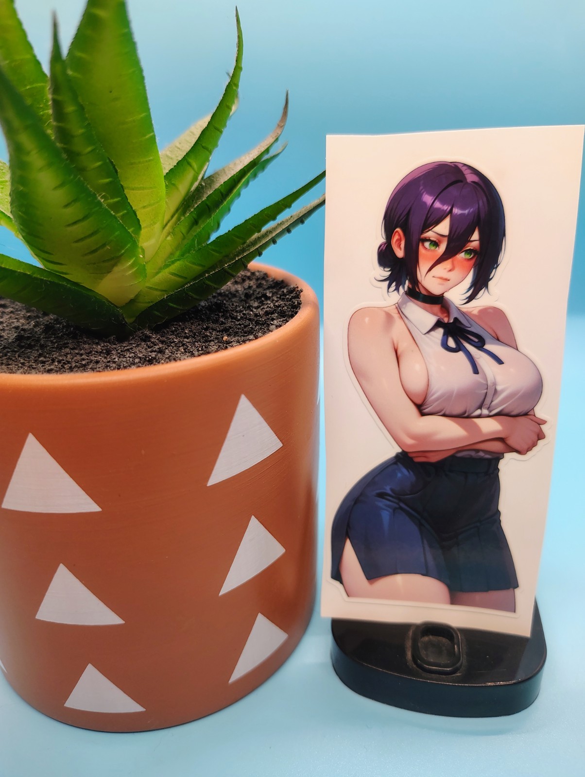 (4.5 Inches) Lewd Anime Girl (Shy Blushing Girl) – Water-Resistant Vinyl Sticker