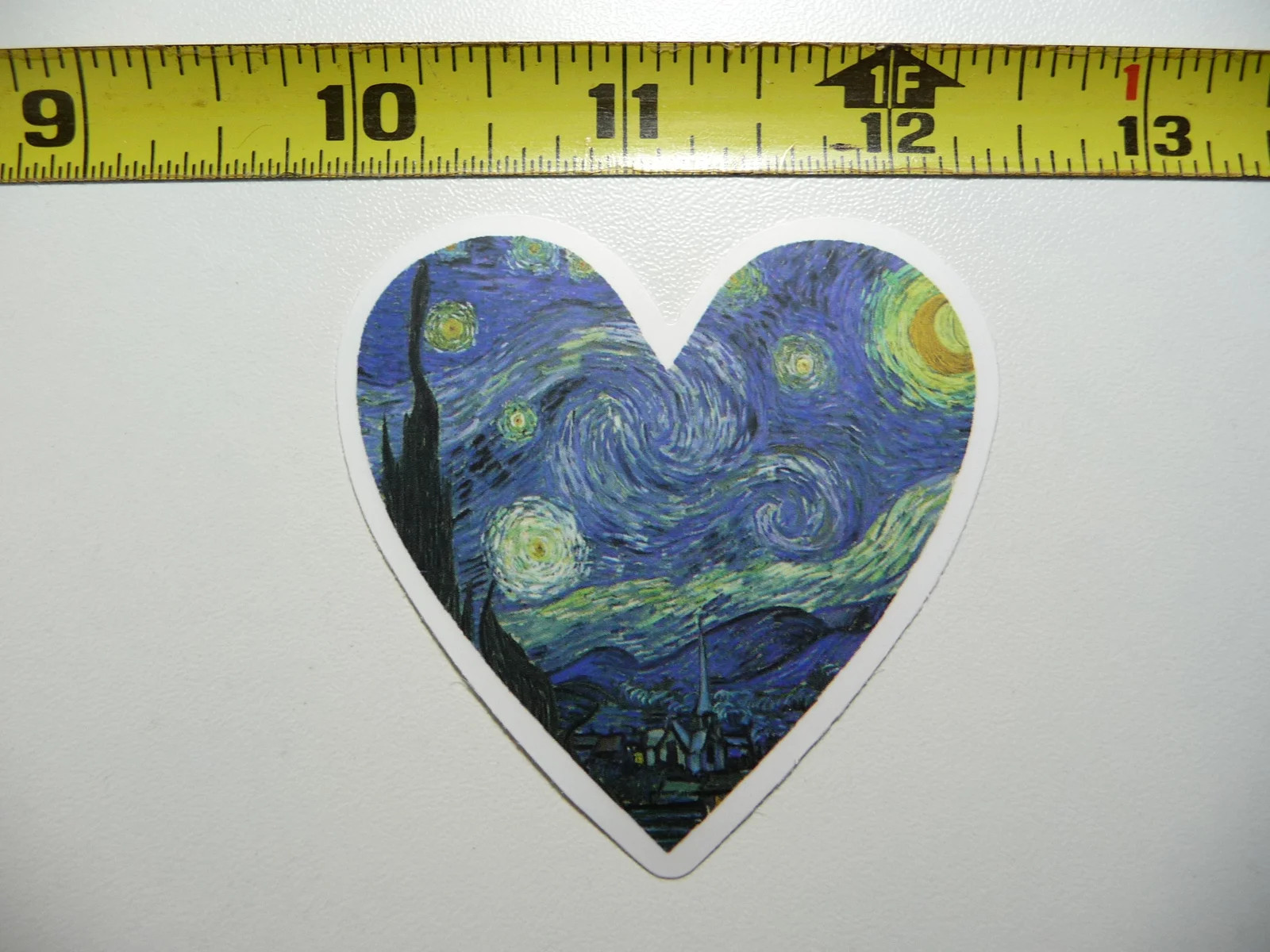 VINCENT VAN GOGH HEART SHAPED STARRY NIGHT SMALL STICKER DECAL CLASSIC ARTIST