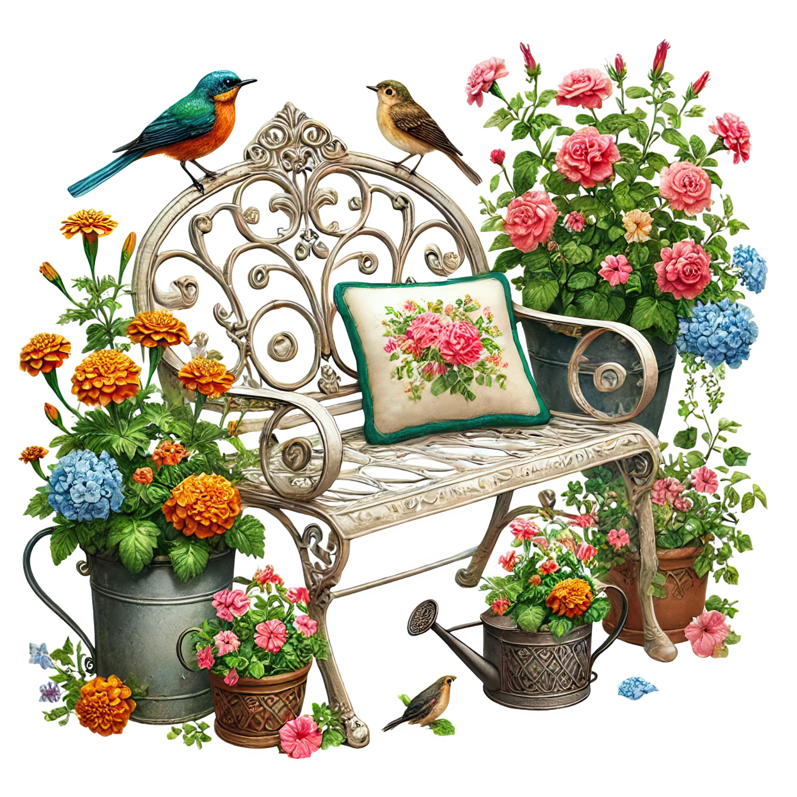 Wall decal sticker garden 18 x 18 cm large