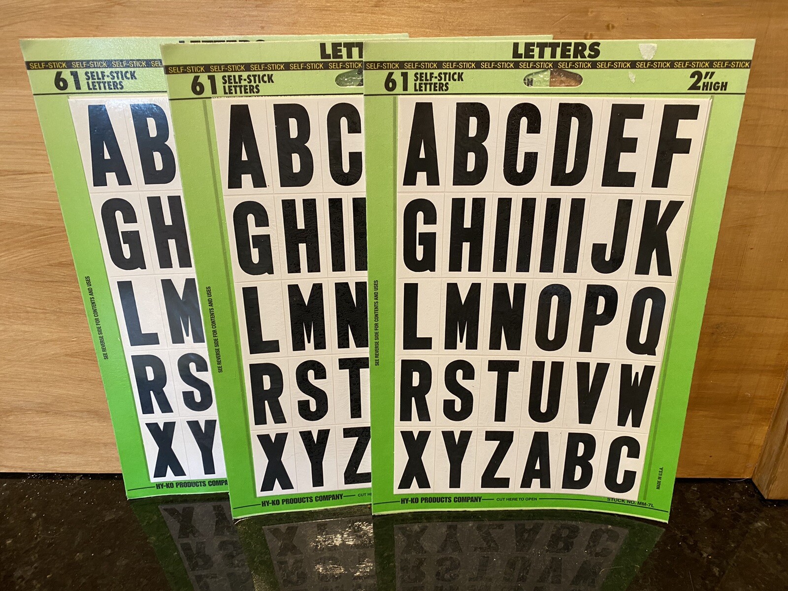 Hy-Ko Products MM-7L Self Stick Adhesive Vinyl Letters 2” High, Black & White