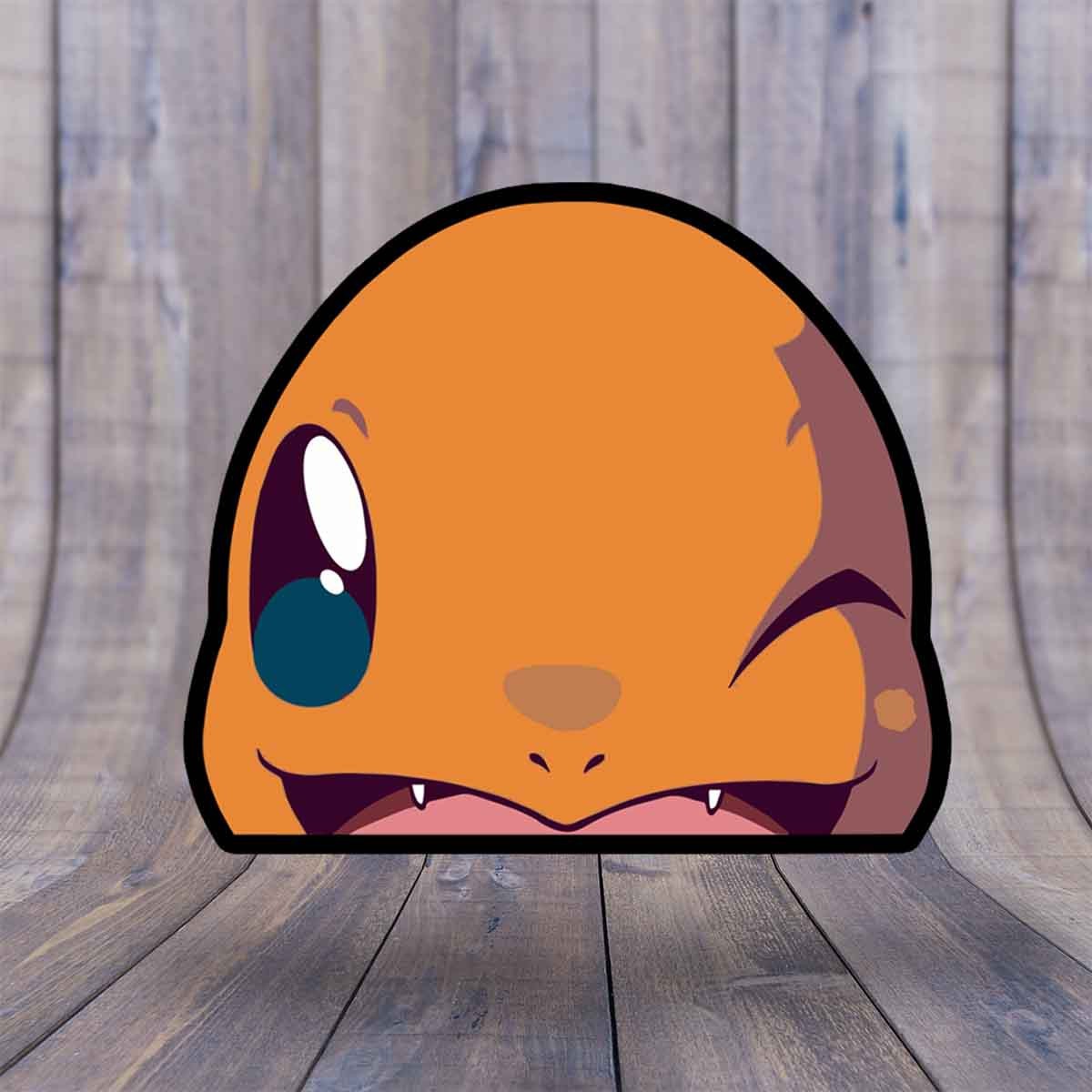 Charmander Peeker Sticker Anime Car Decal Cute Pokémon Vinyl Made in USA SIzes