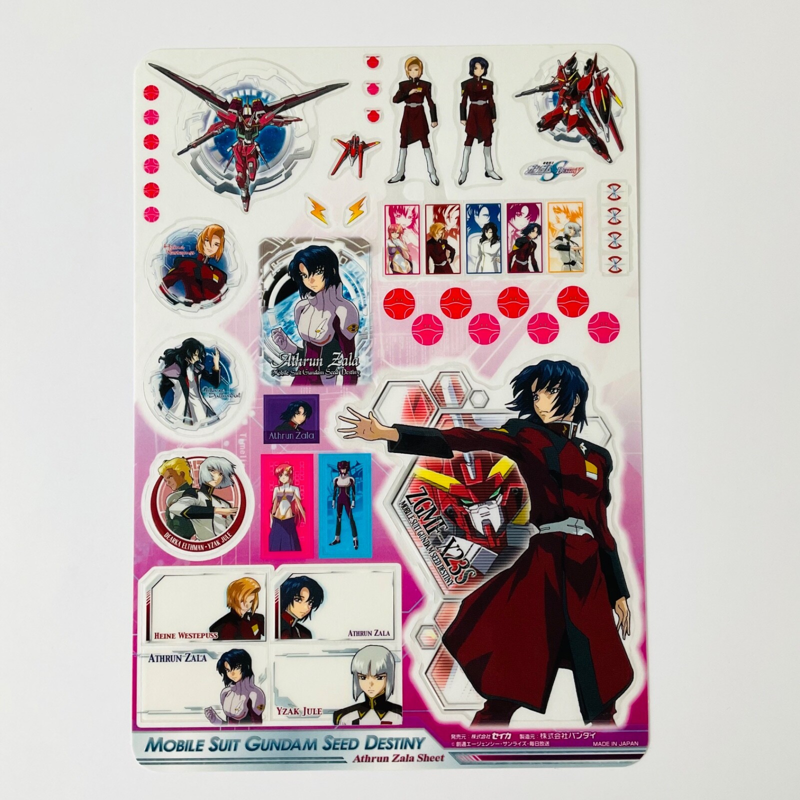 Gundam Seed Destiny Sticker Sheet Choose Athrun – Shinn – Kira- Auel Anime Japan