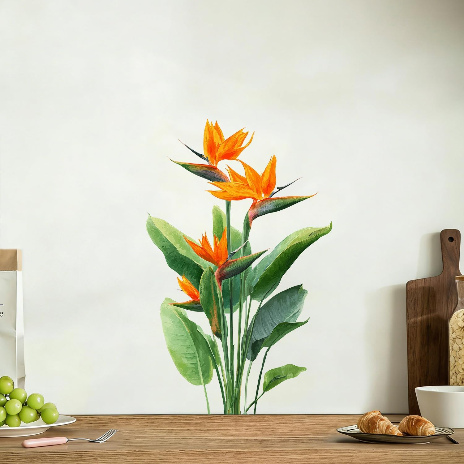 Bird of Paradise Peel and Stick Wall Decals Tropical Flower Stickers
