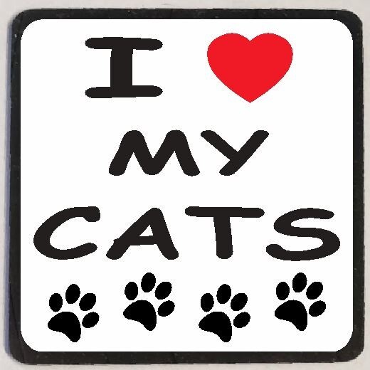 I Love My Cats Refrigerator Magnet M129