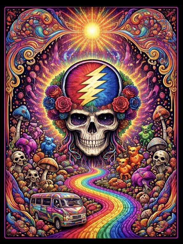 3" Sticker – Hippy Dead Head Grateful Dead Jerry Vintage Tour Dancing Bears Vibe