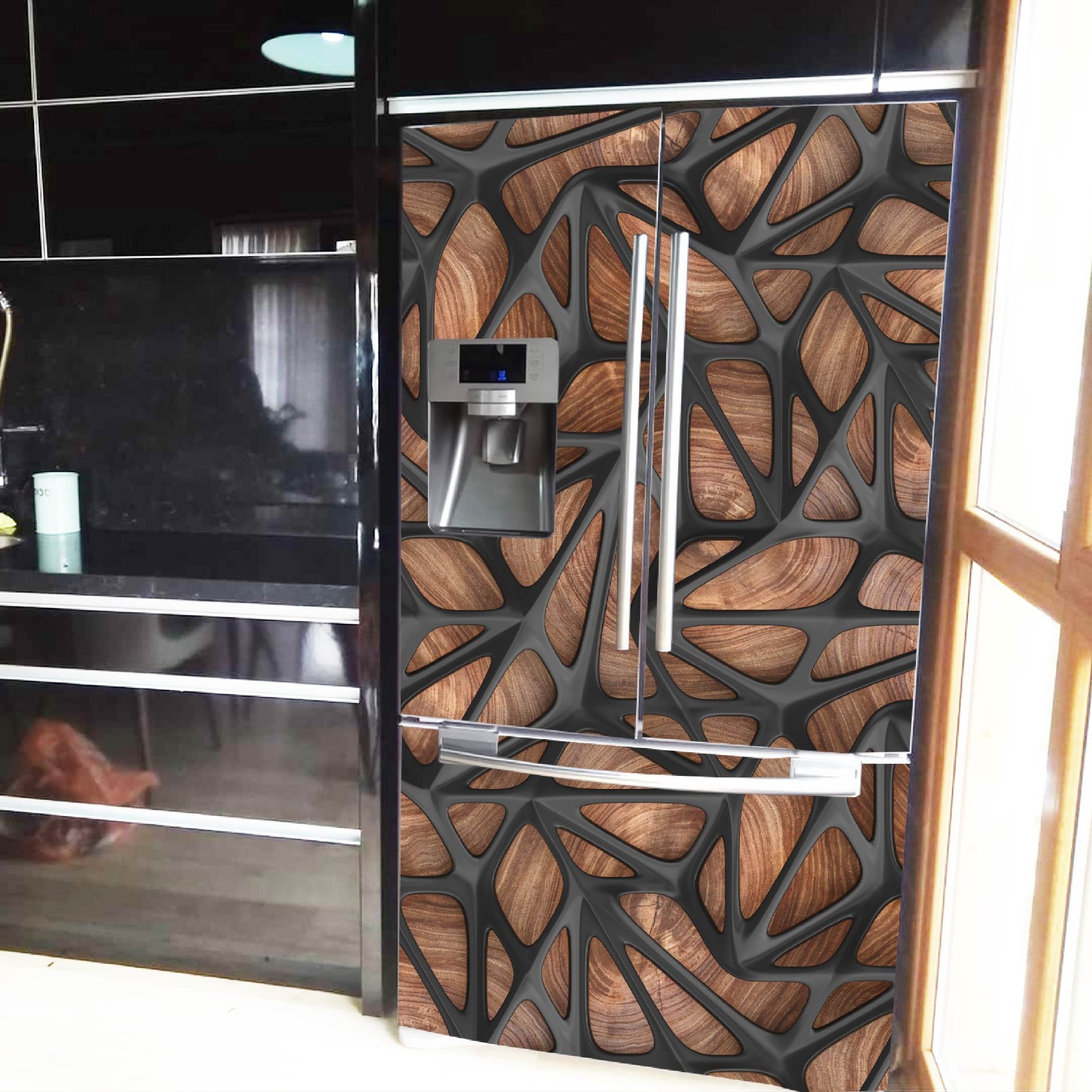 Full Door Refrigerator Wrap Self-Adhesive Vinyl