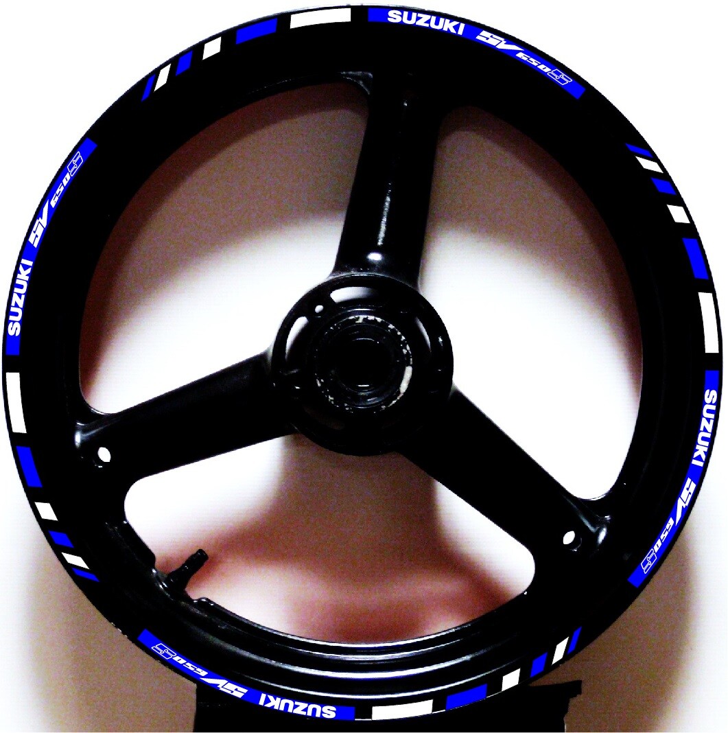 PRINTED CUSTOM GP STYLE 2 TONE RIM STRIPE WHEEL DECAL TAPE STICKER SUZUKI SV650S