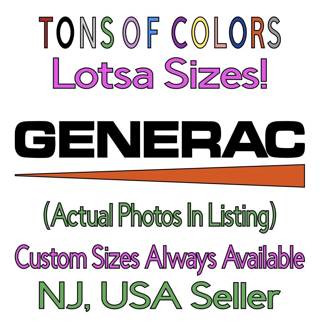 GENERAC Die Cut Vinyl Decal Generators Heating Cooling Plumbing Electric Van