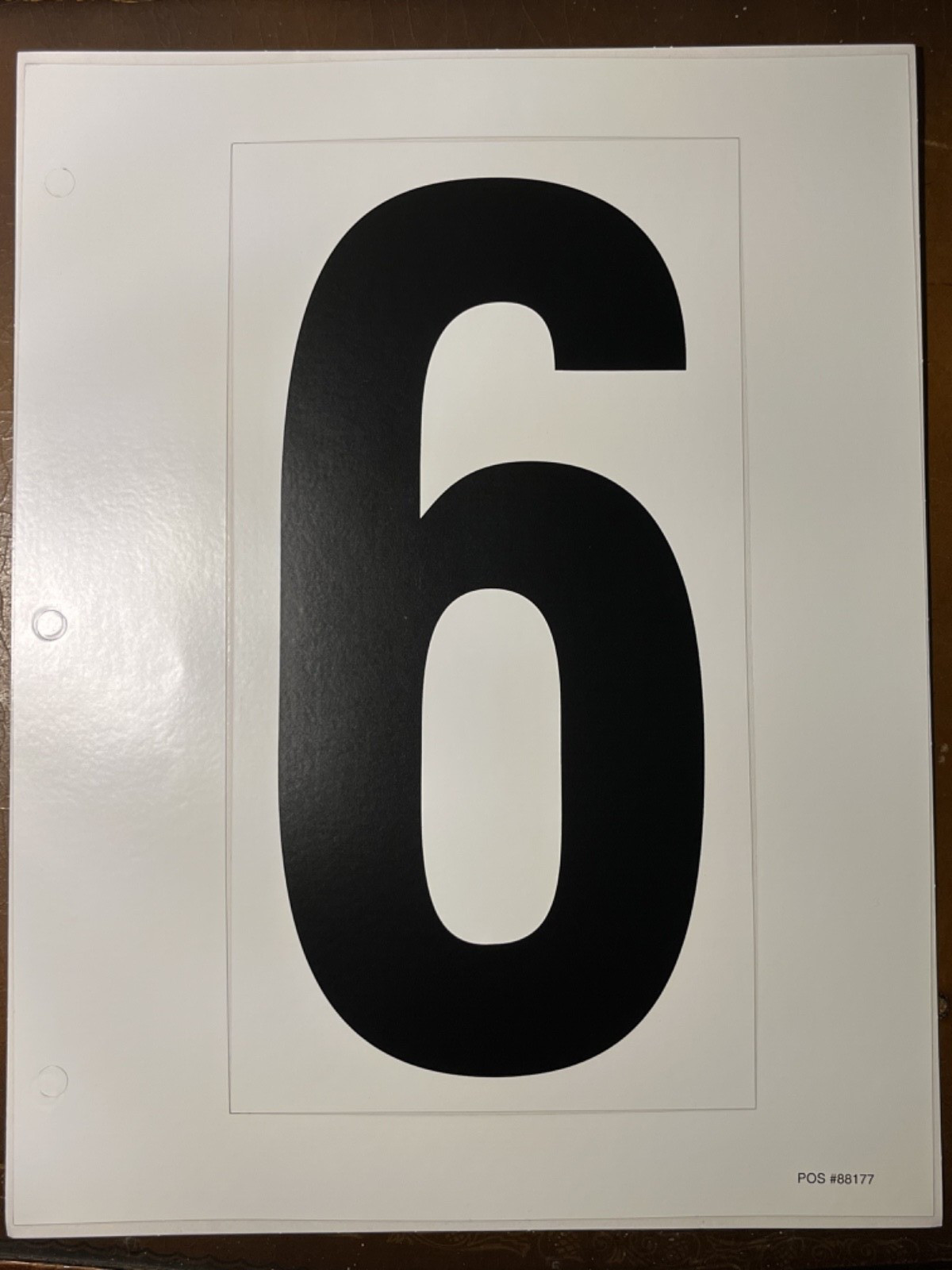 #6 #9 Vinyl Number Sticker Large 9" x 5" black on white for outdoor