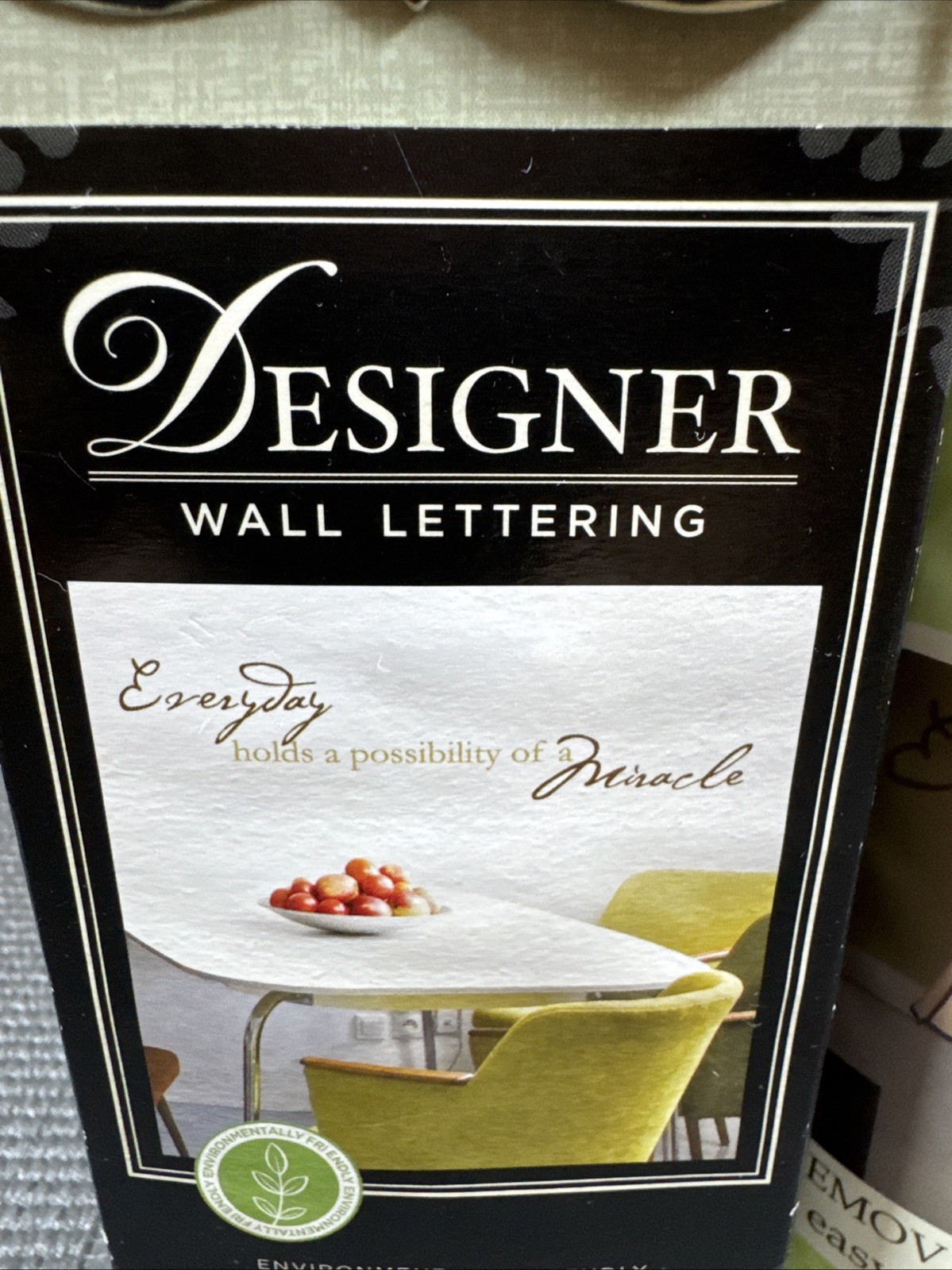 Wall Lettering Designer Vinyl “Everyday Holds A Possibility Of A Miracle” 2-Pk