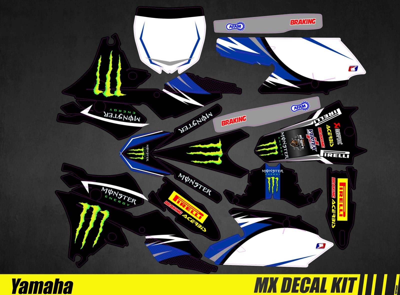 Motorcycle Decal Kit For Yamaha YZF – MONSTER