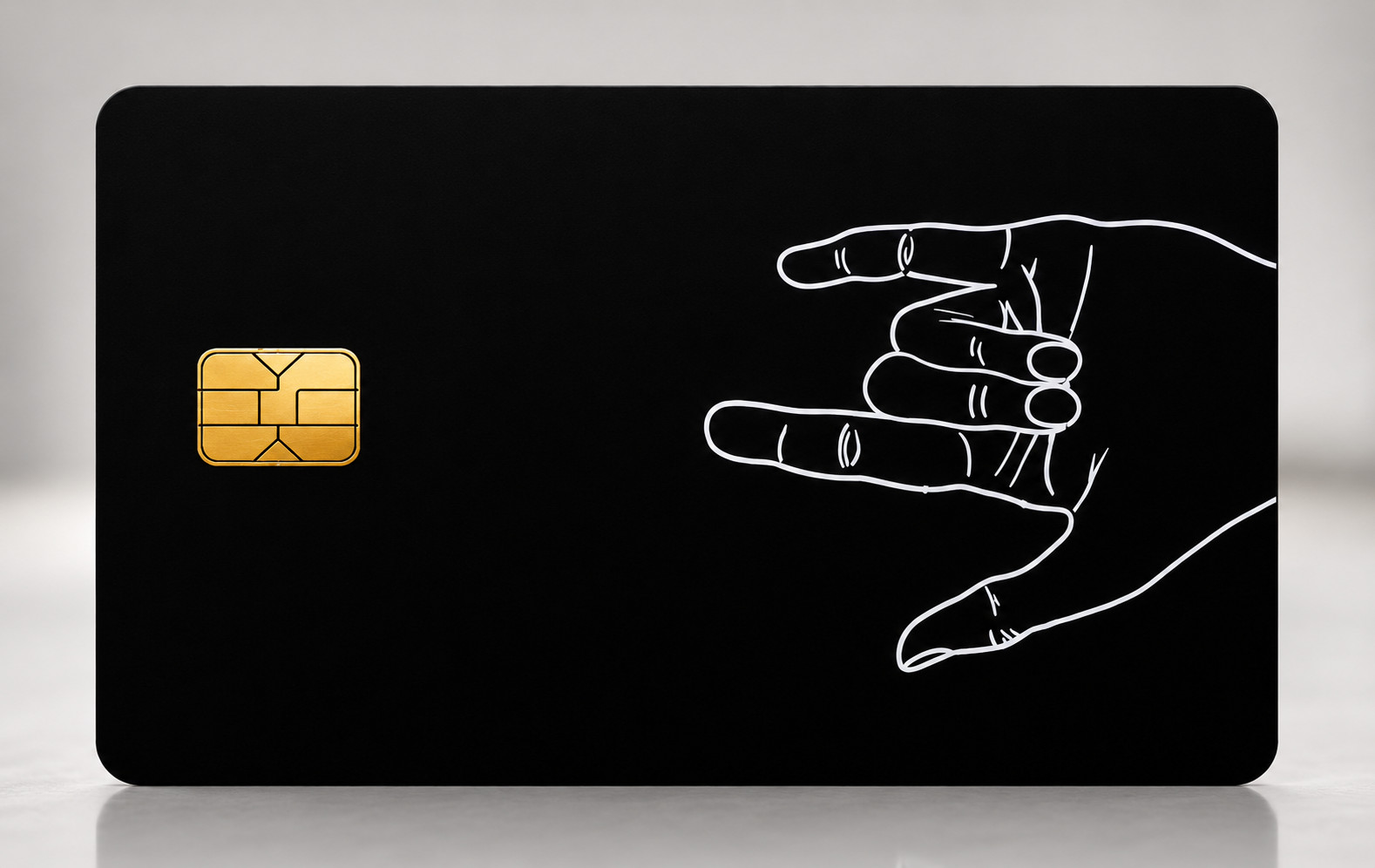 Black Minimal Line Art Hand Debit Card Credit Card Skin Vinyl Sticker