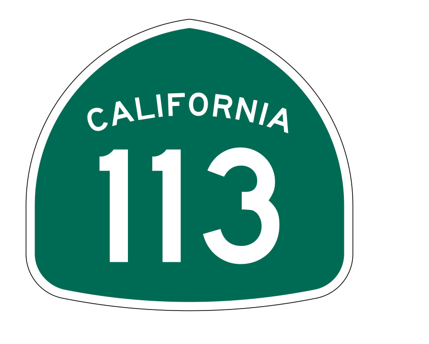 California State Route 113 Sticker Decal R1190 Highway Sign