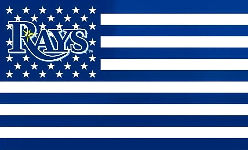 TAMPA BAY RAYS Stars & Stripes Flag Sticker *NEW* Measures 5" x 3"