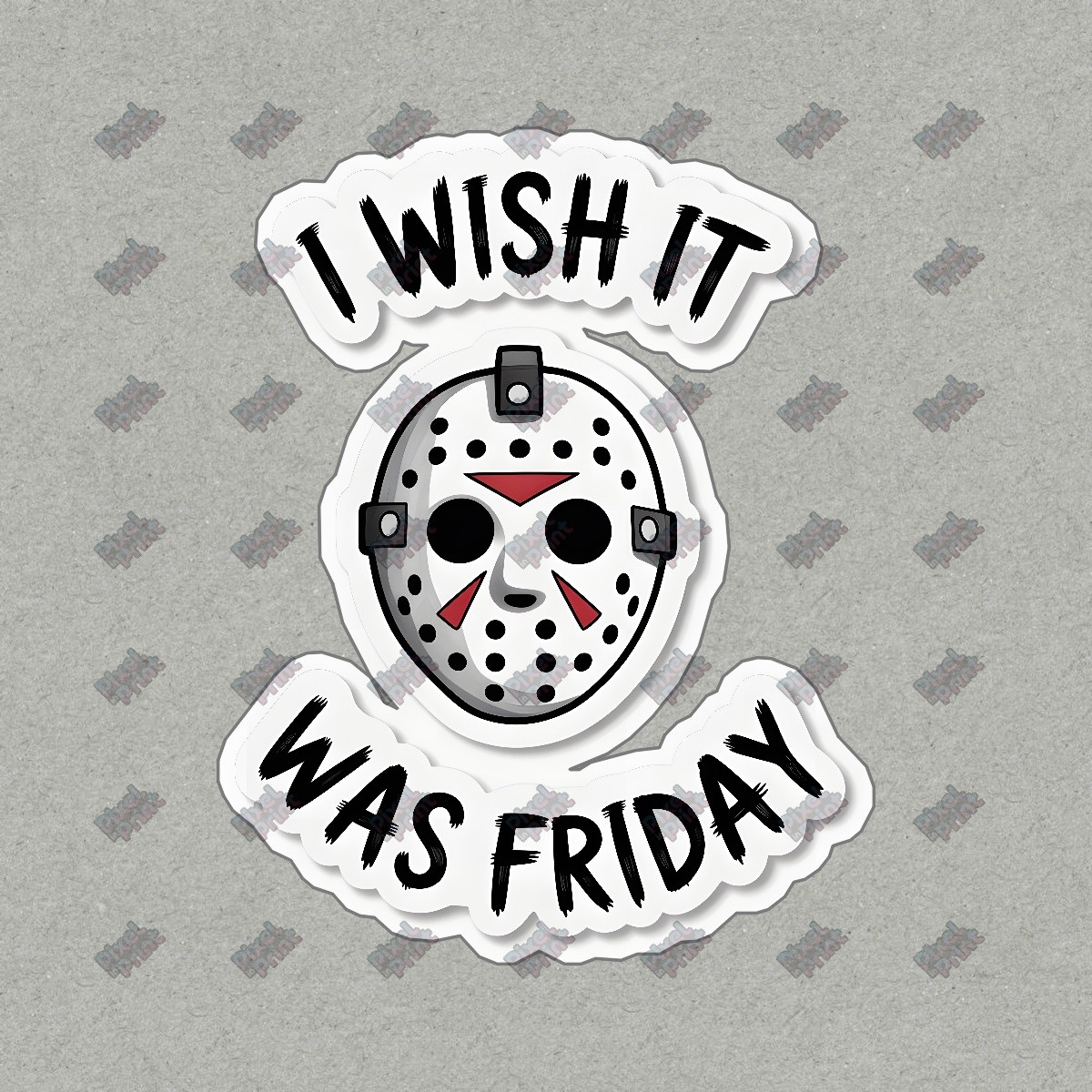 Jason Voorhees Hockey Mask Sign I Wish It Was Friday Horror Decor for #8791