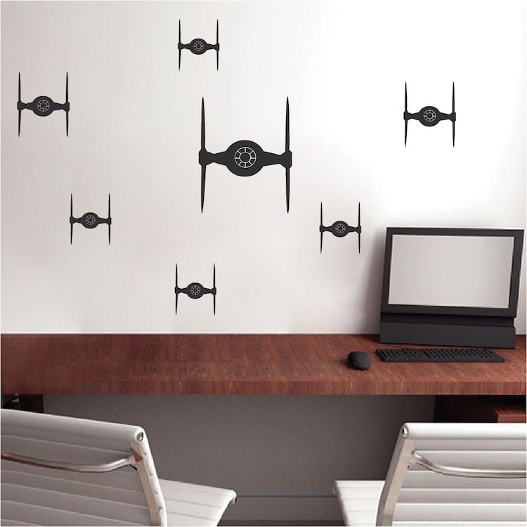 Tie Fighter Bedroom Kit Decals, Star Wars Wall Decals, Empire Wall Stickers, g93