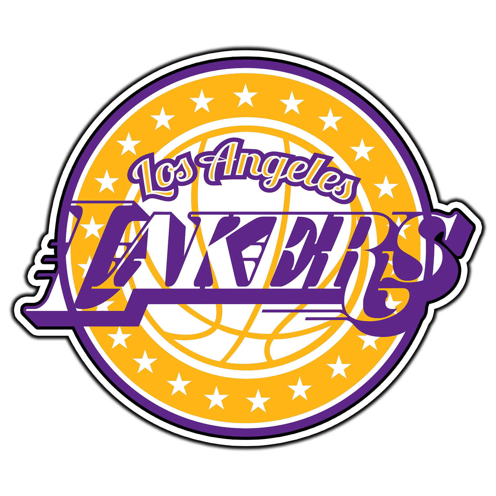 Los Angeles Lakers Logo #5 Basketball Fan Sticker Waterproof Vinyl Decal Die-Cut