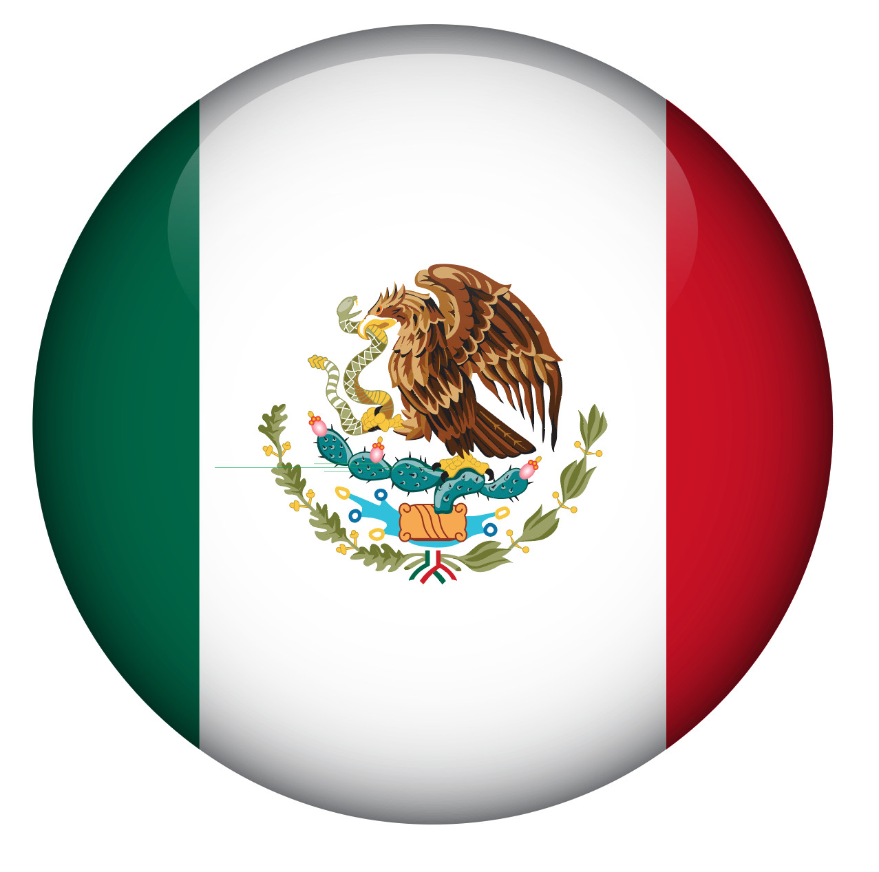 Mexico Flag Vinyl Decal / Sticker ** 5 Sizes ** (round)