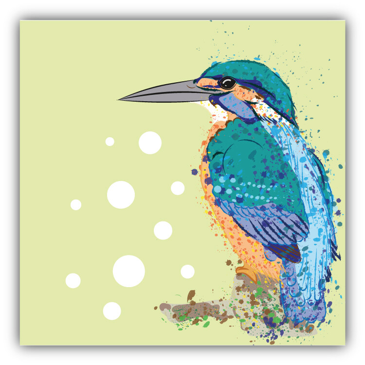 Watercolor Kingfisher Bird Car Bumper Sticker Decal