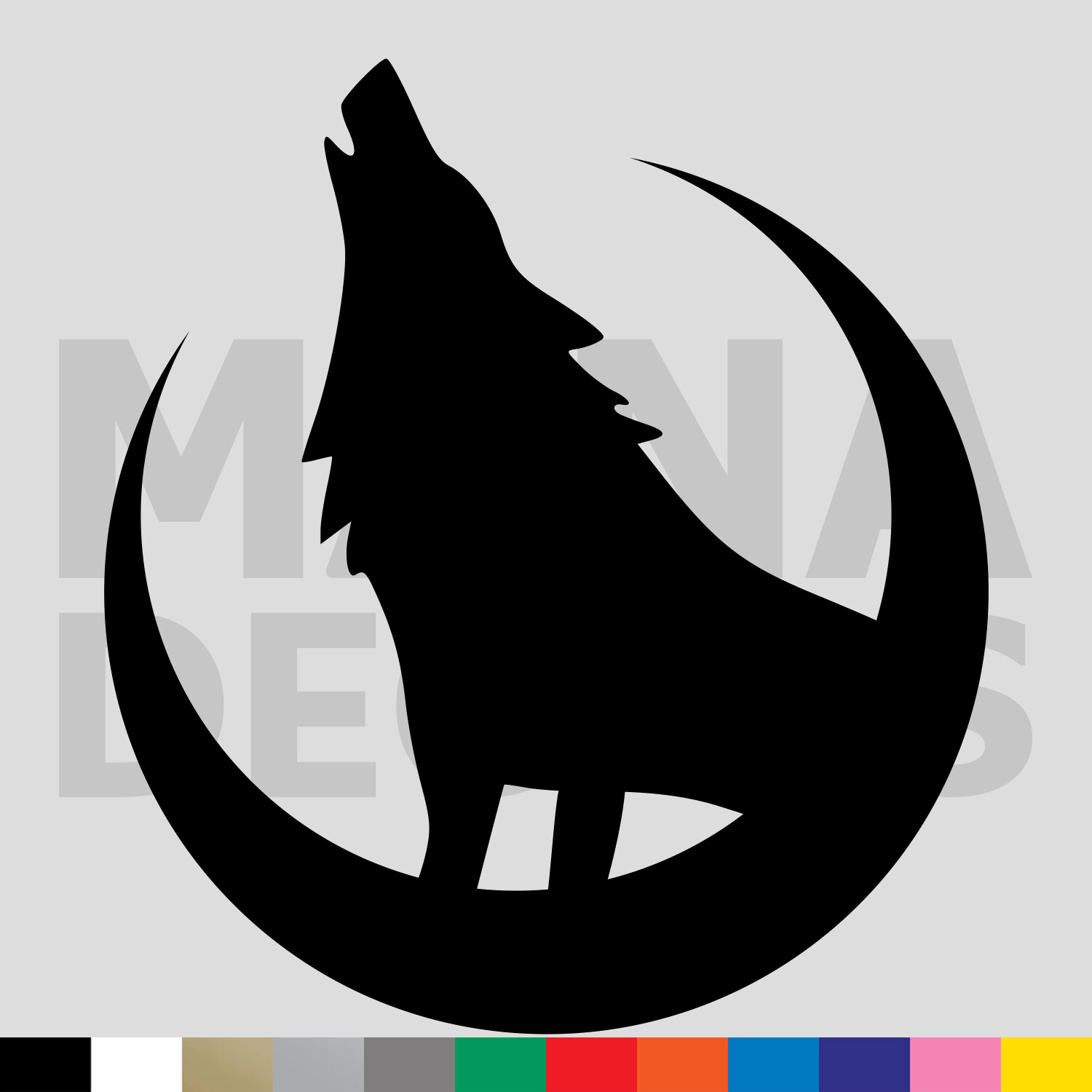 Wolf Howling Vinyl Die Cut Decal Sticker – Moon Animal