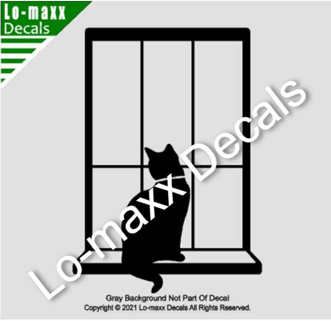 Cat In Window Superior Quality Unique Graphic Design Die Cut Vinyl Decal Art