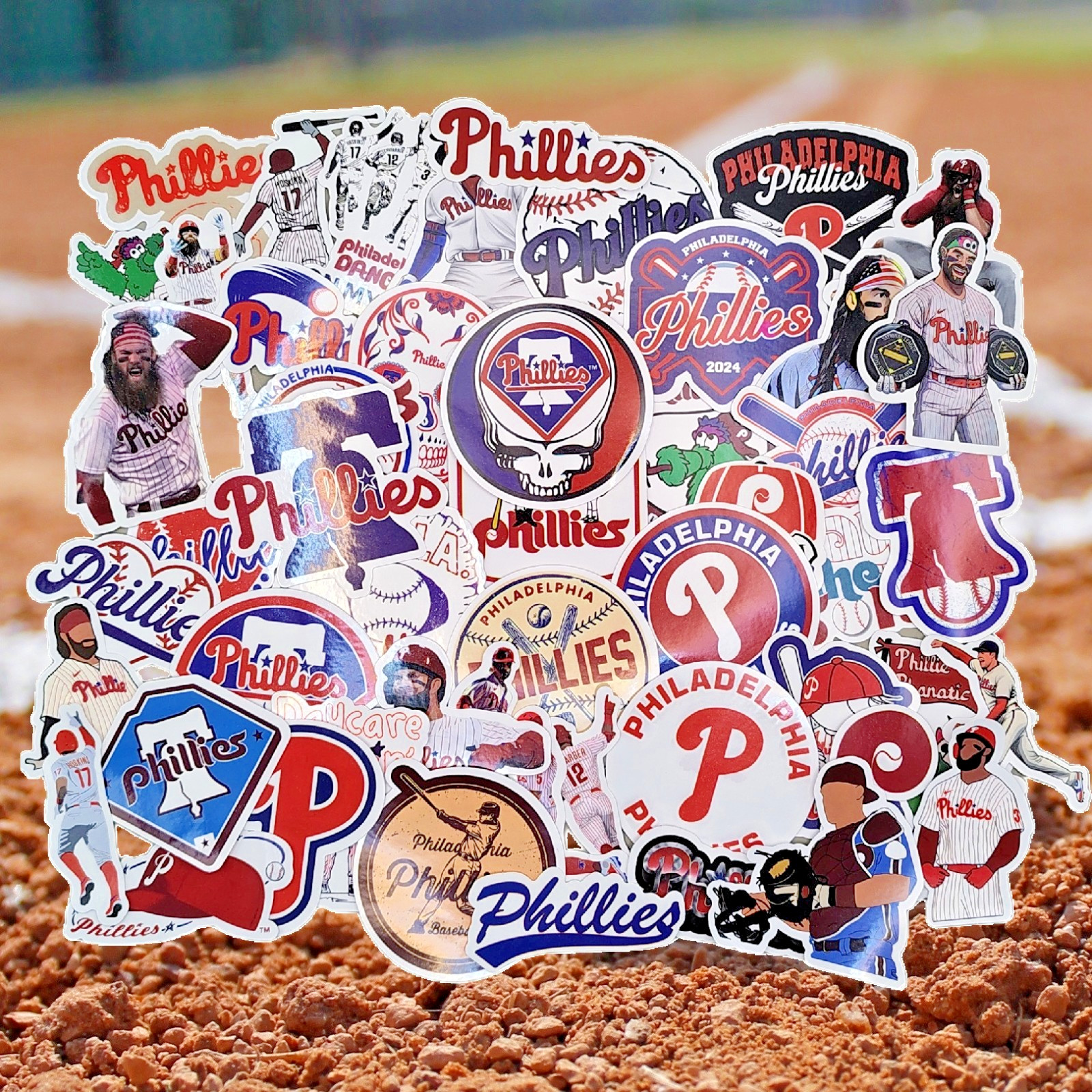 50pc Philadelphia Baseball Sticker Lot Philly Fan City Sports Vinyl Decals
