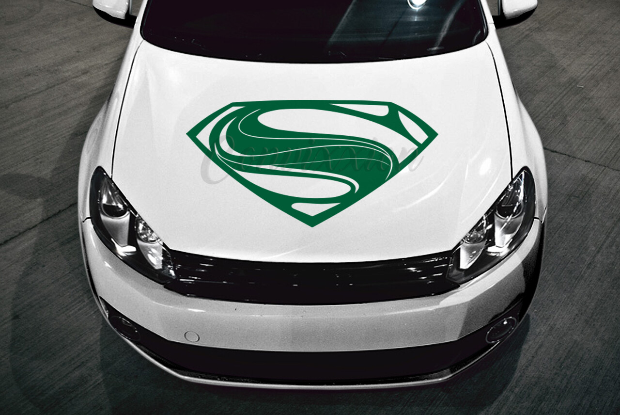 Superman Hood Decal Car Truck Door Glass Vinyl 32" S Shield Single Color