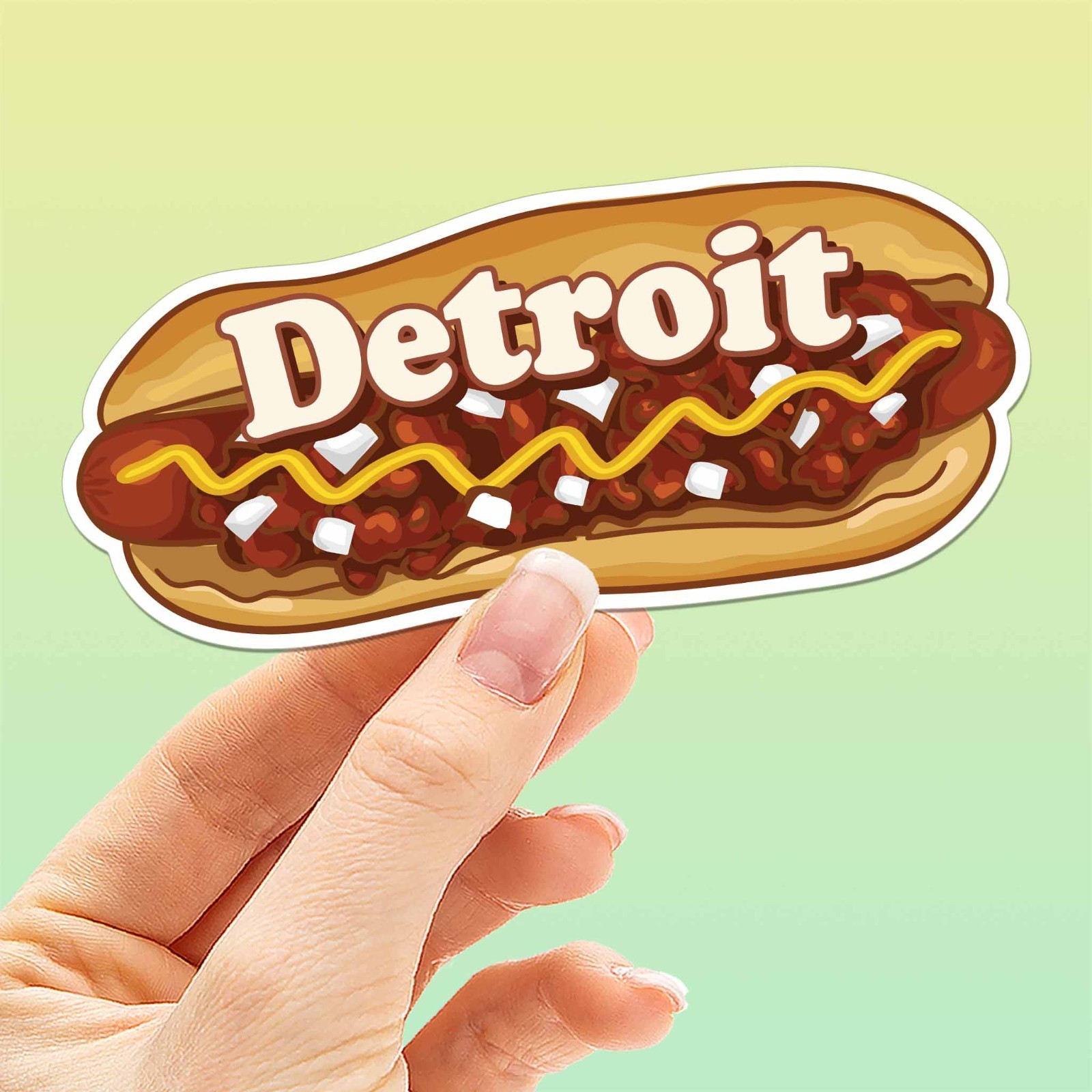 Detroit Coney Dog Sticker – Funny Midwest Michigan Decals for Laptop