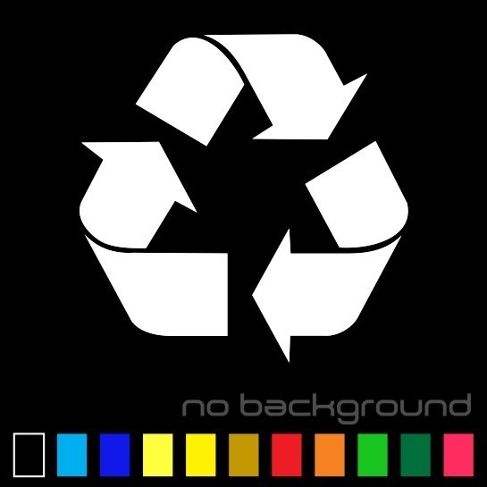 Recycle Sticker Vinyl Decal – Reuse Renew Symbol Trash Work Bin Can Home Window
