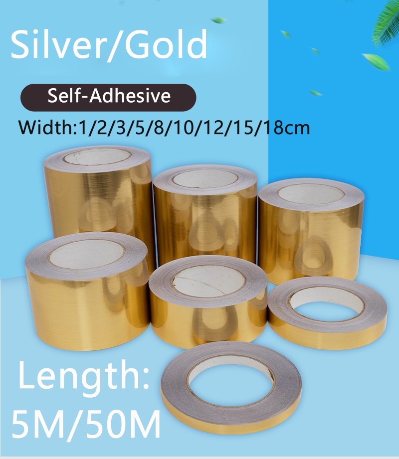 Decor Car Home Metallic Matte Brushed Grain Wrap Sticker Tape Silver Gold 5M 50M