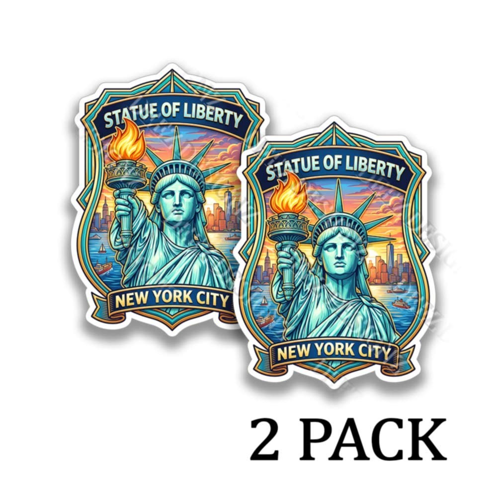 Statue of Liberty New York City Vinyl Decal Travel Sticker 2 Pack 44484