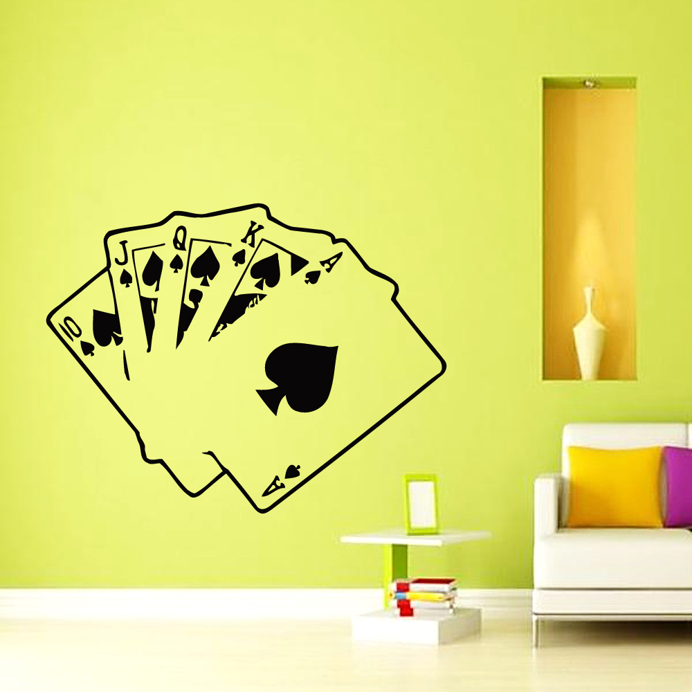 Poker Cards Wall Decals Casino Decal Home Vinyl Stickers Decor Bedroom Chu1230