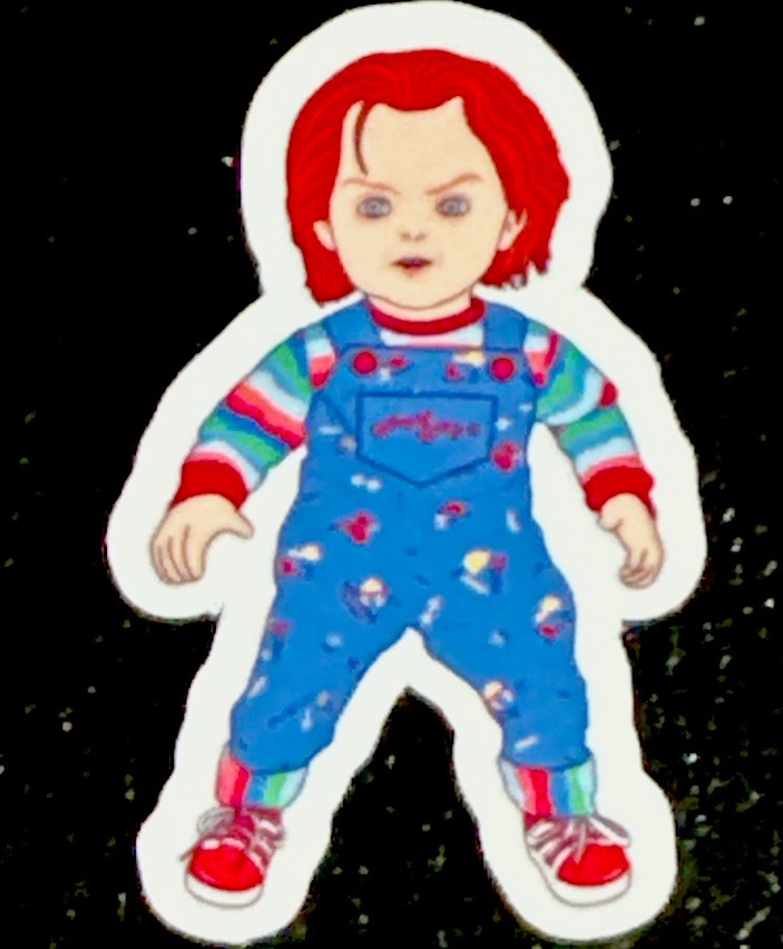 CHUCKY STICKER✨👻✨🔪✨2 1/4” X 1 1/2”✨Glossy✨Halloween✨ Trick-Or-Treat✨🍬💫