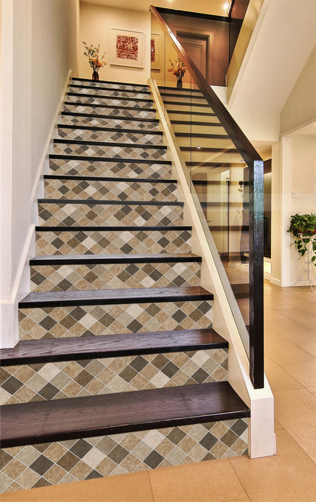 3D Brown Graphics AZ693 Stair Risers Decoration Mural Vinyl Wallpaper Kay